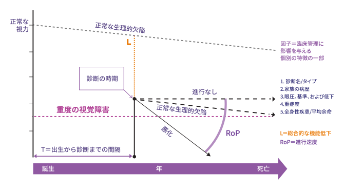 図1.時間の経過に伴う機能低下は個別の治療のガイドとなります。